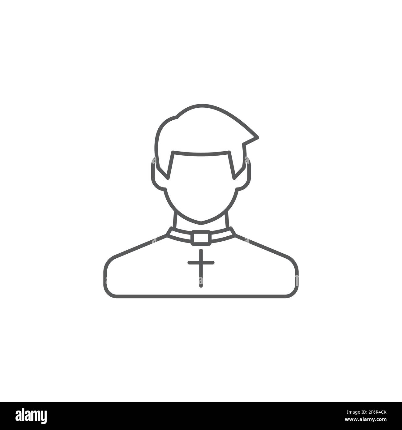 Katholischer Priester Vektor-Symbol. Pastor trägt priesterliche Roben. Stock Vektor