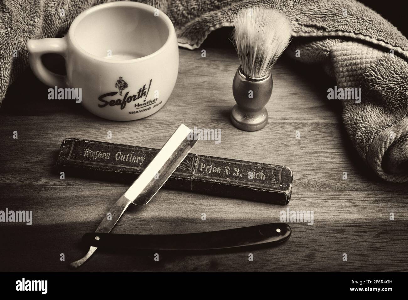 Rogers Besteck Rasiermesser Mit Gerader Kante Stockfoto