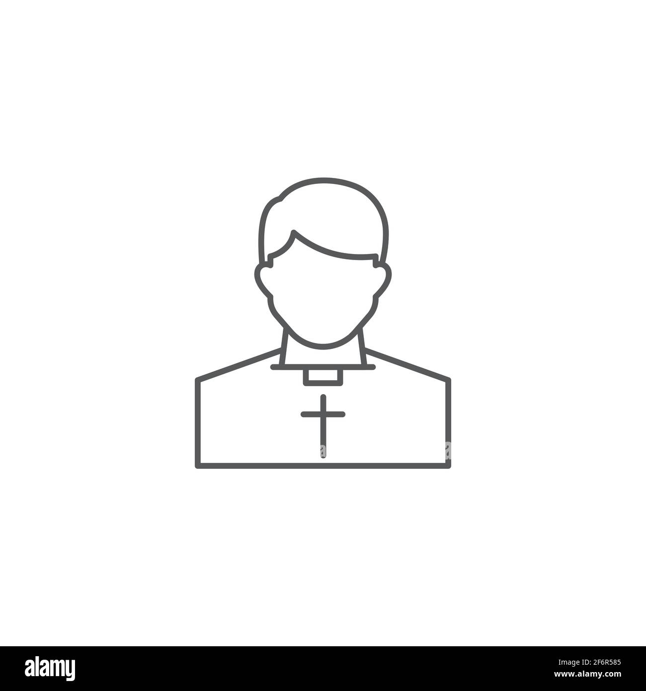 Katholischer Priester Vektor-Symbol. Pastor trägt priesterliche Roben. Stock Vektor