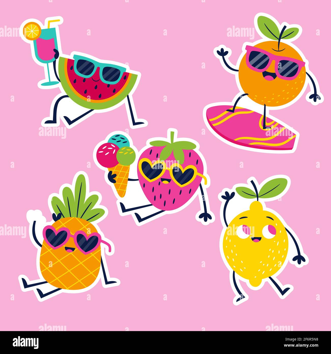 Sommer Elemente Kollektion Vektor Illustration. Stock Vektor