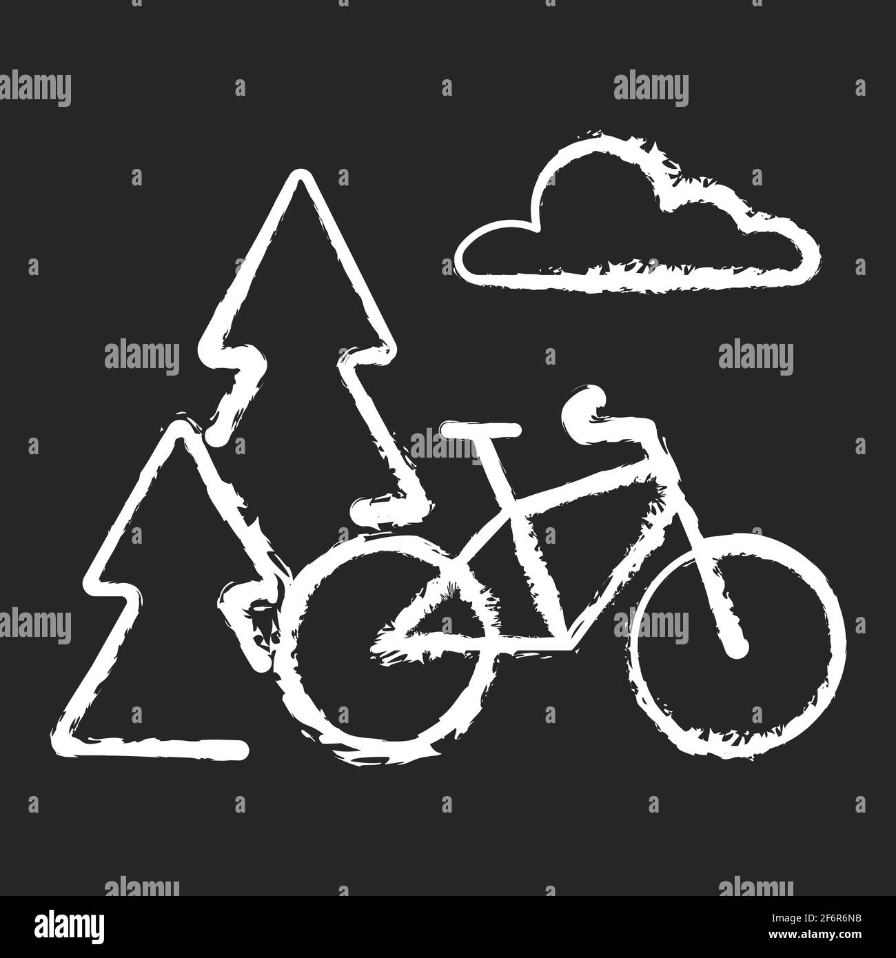 Outdoor-Aktivitäten Kreide weißes Symbol auf schwarzem Hintergrund Stock Vektor