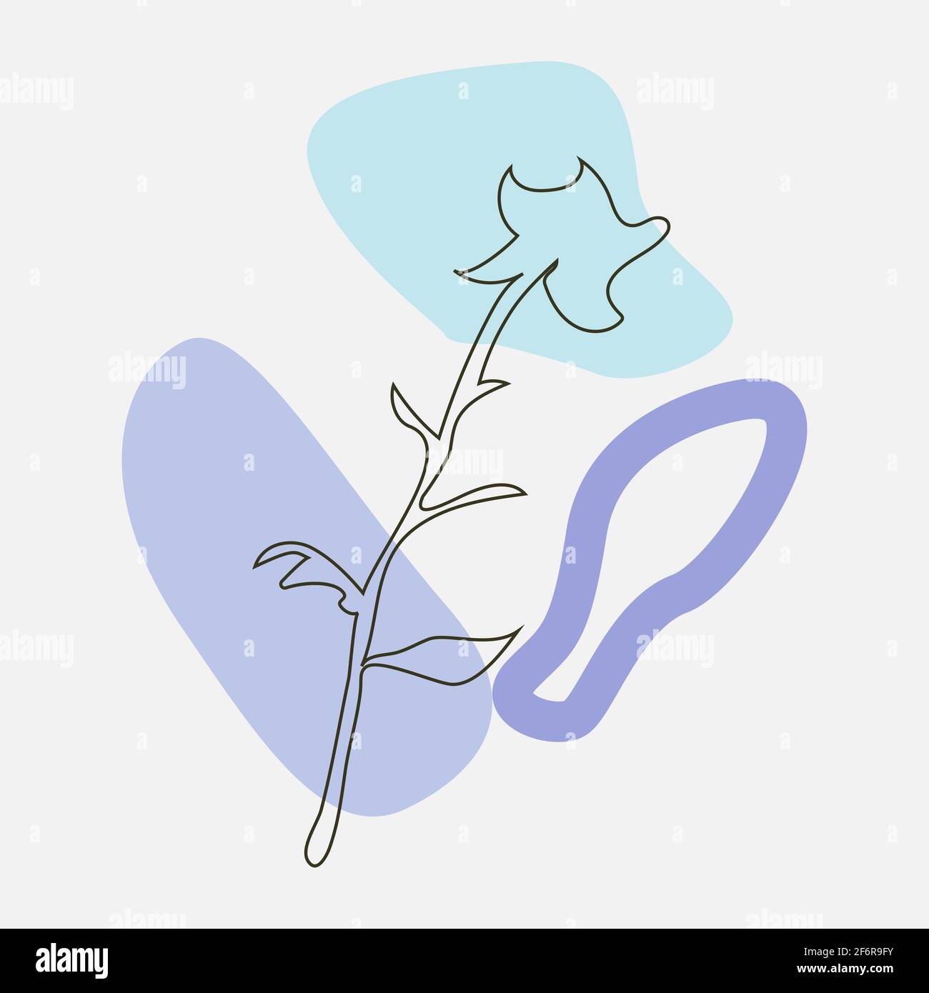 Vektor Blumen handgezeichnete Logo-Vorlage. Stock Vektor