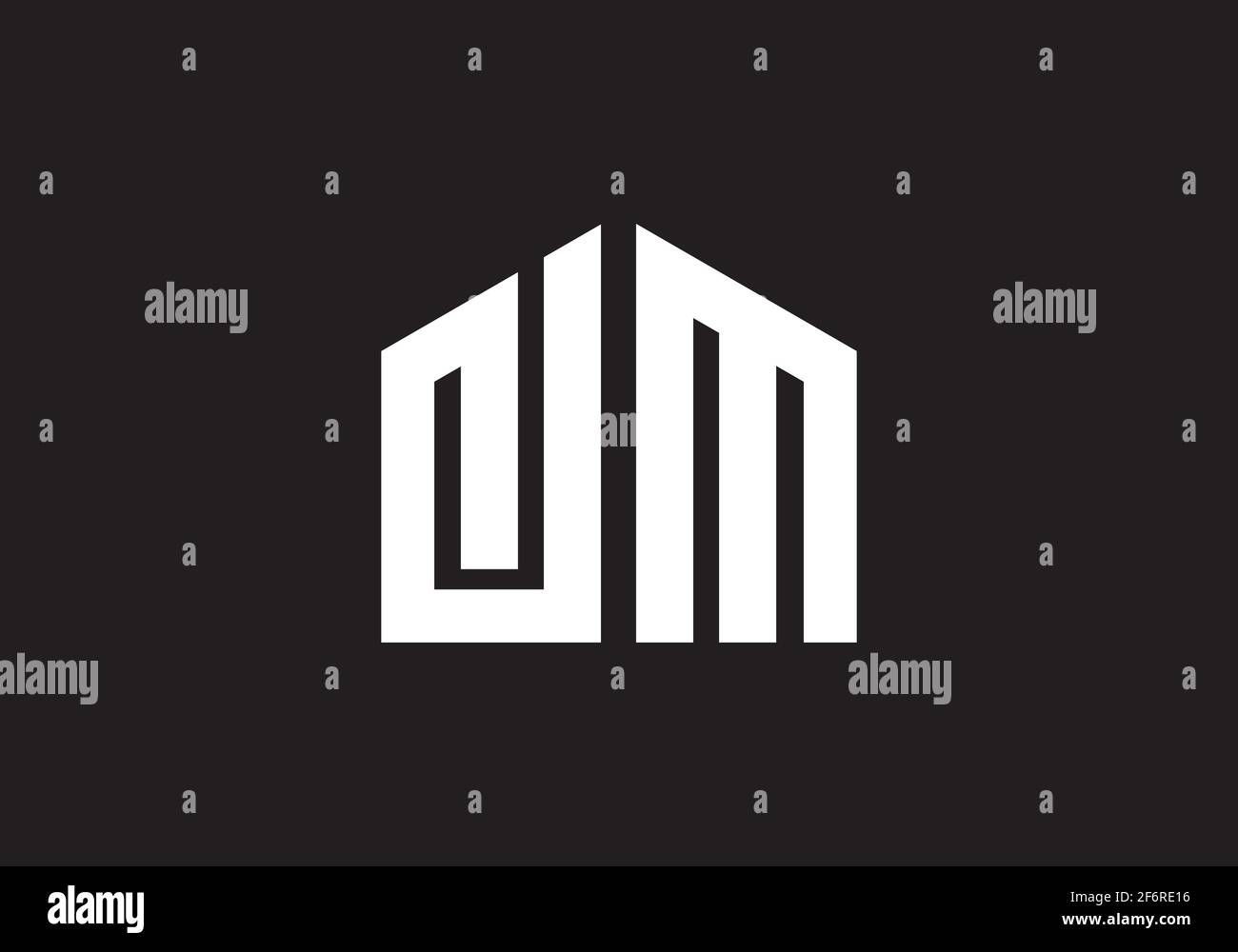 Ursprüngliche DM-Brief Creative Modern Business Typography Vektor-Vorlage. Kreativer Buchstabe D M Logo-Vektor Stock Vektor