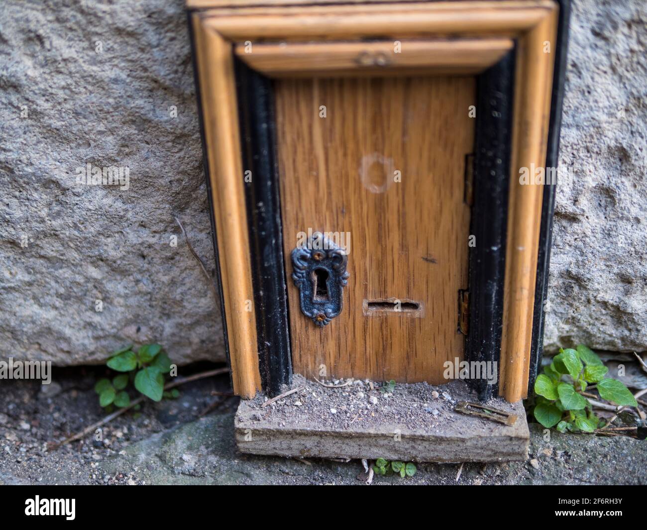 Geheime Tür Zum New College, Queens Lane, Oxford, Oxfordshire, England, GB, GB. Stockfoto