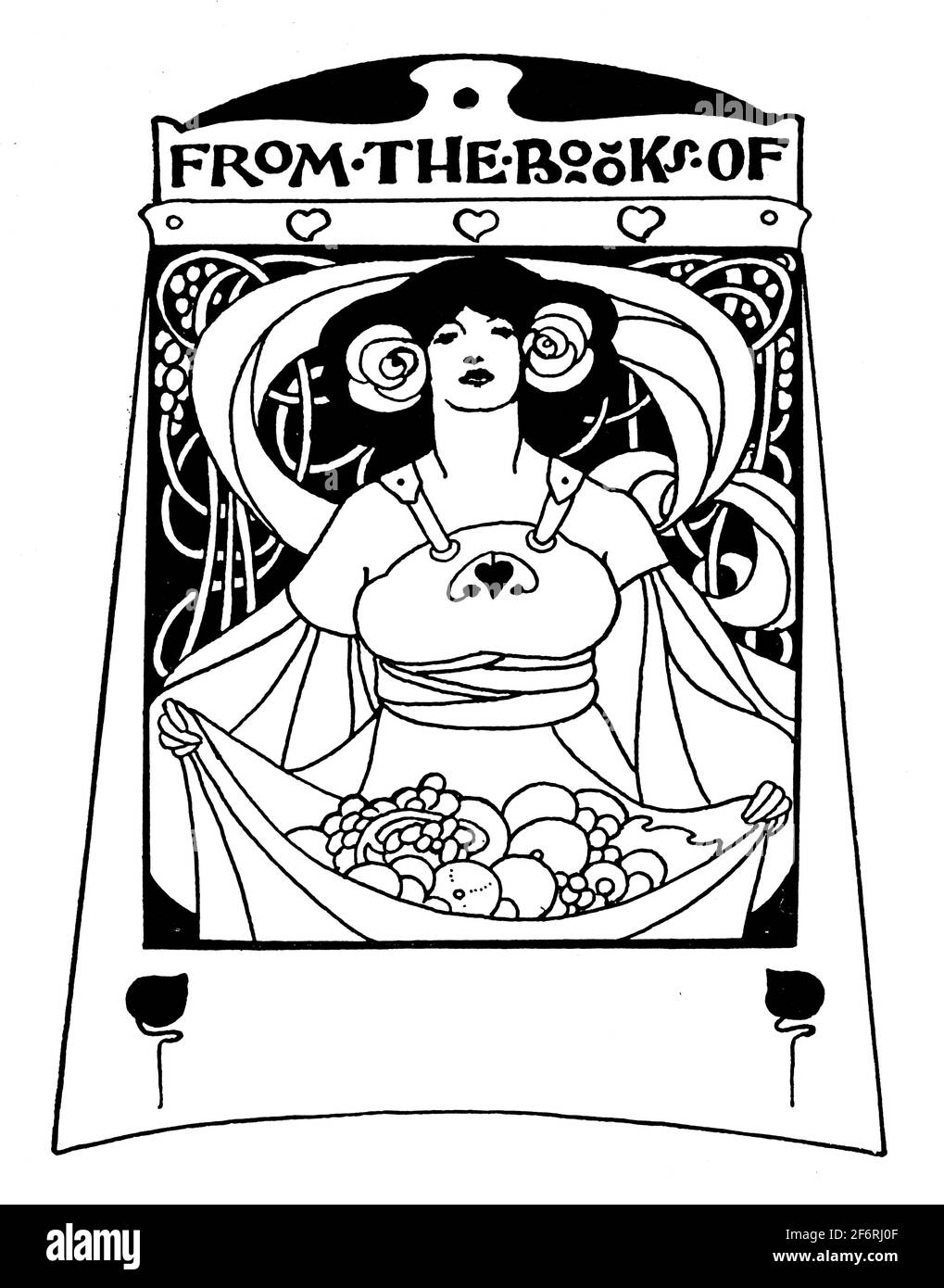 Unbeschriftete Namensbroschkarte von Ethel Larcombe aus dem Jahr 1903 The Studio Magazin für bildende und angewandte Kunst Stockfoto