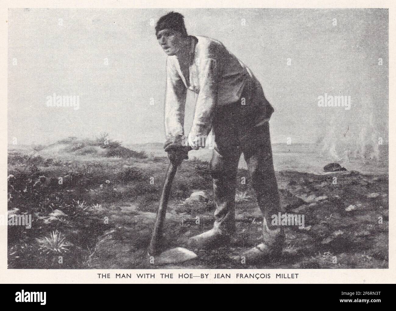 Der Mann mit der Hacke - Gemälde von Jean Francois Millet. Stockfoto