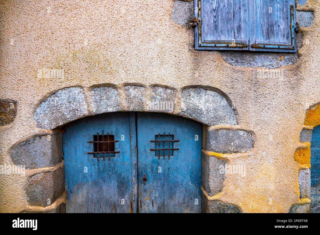 Frankreich, Centre, Auvergne, Cantal, Fassade auf einem Bauernhaus in der Nähe von Maurs la Jolie Stockfoto