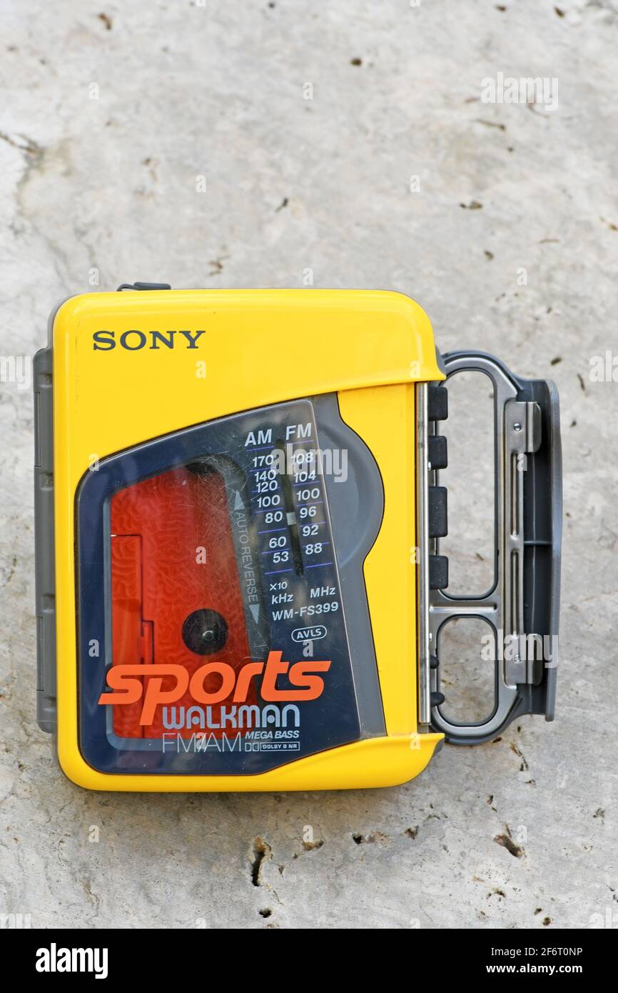 Sony walkman ®, Retro gebraucht Stockfoto