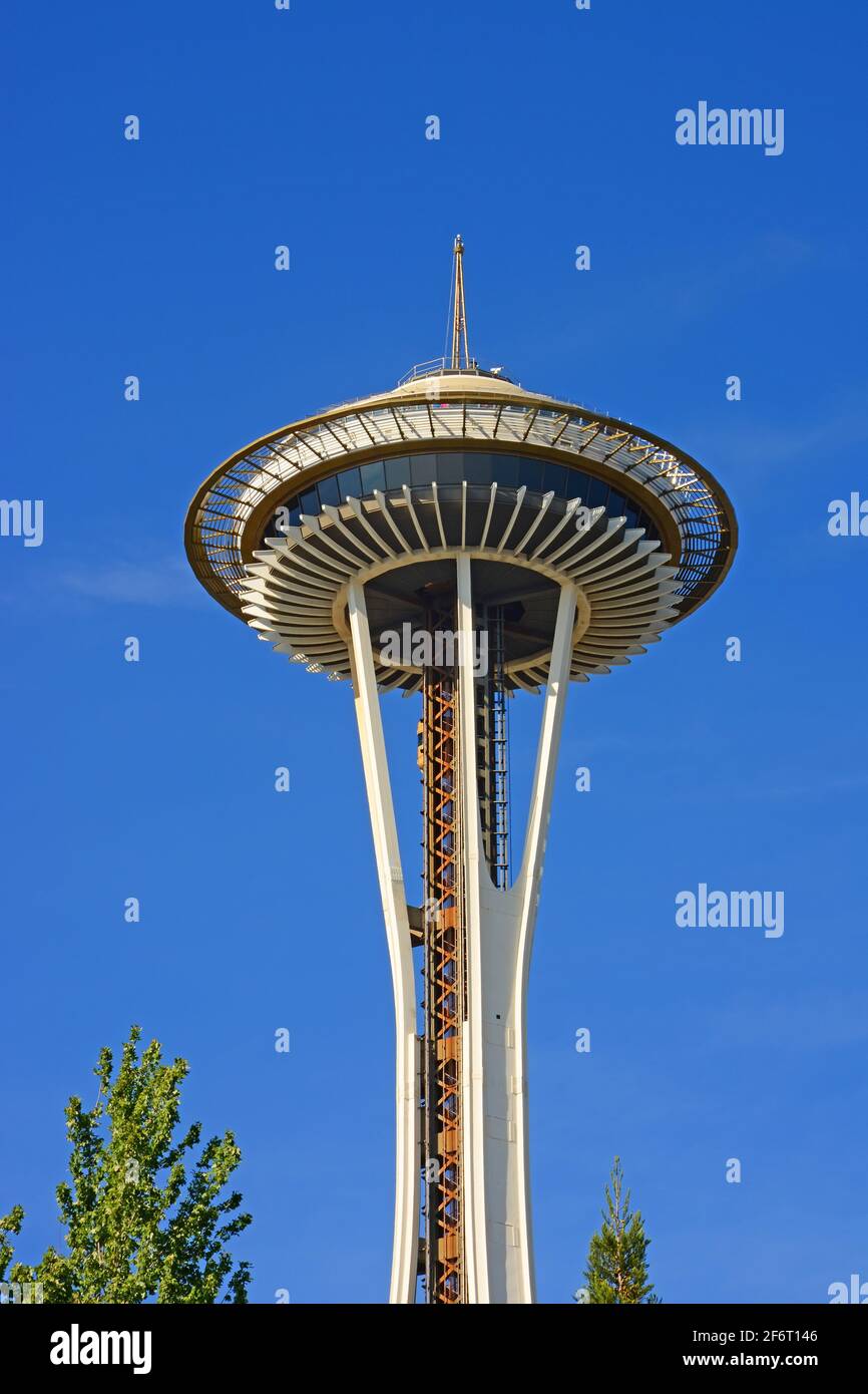 Berühmte Space Needle, Aussichtsturm in Seattle, Washington Stockfoto
