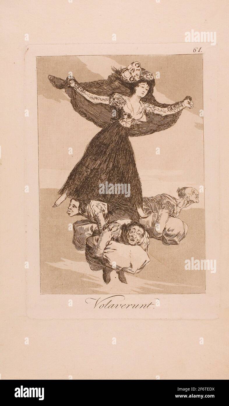 Autor: Francisco Jos de Goya y Lucientes. Sie sind geflogen, Platte 61 aus Los Caprichos - 1797/99 - Francisco Jos de Goya y Lucientes Spanisch, Stockfoto