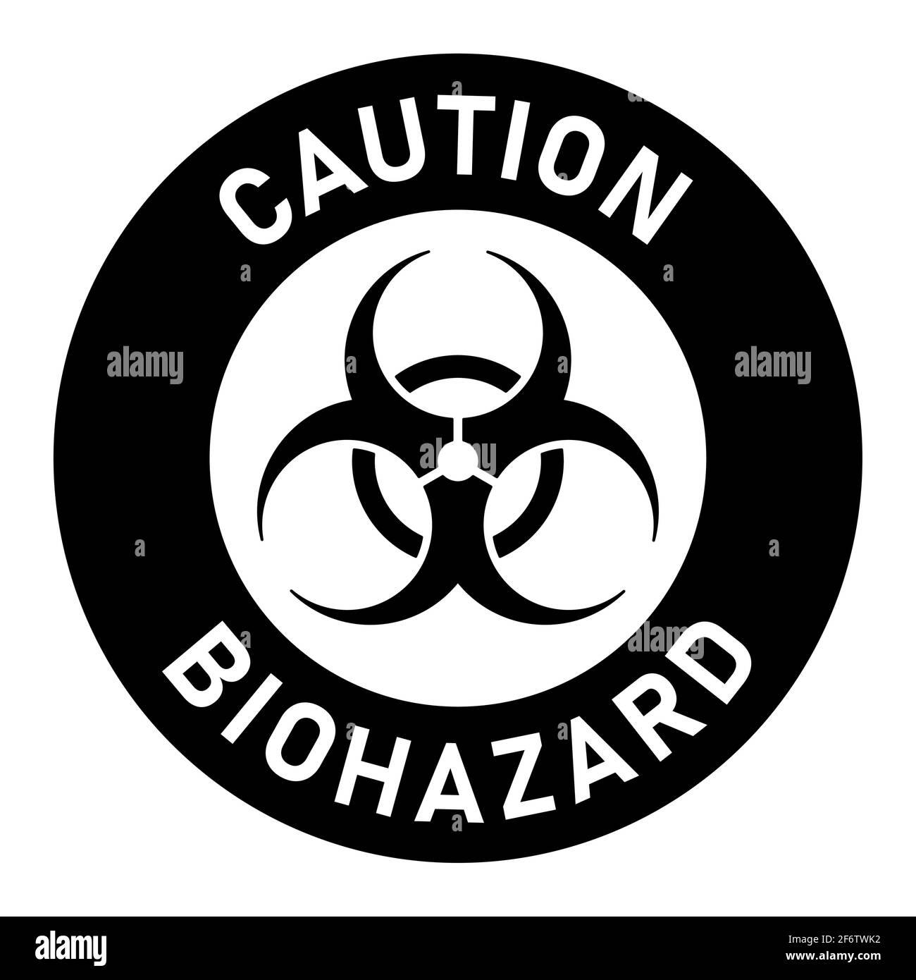 Achtung: Symbol für „Biohazard“ oder „Biological Hazard“ oder „Quarantine Round Adhesive“ oder „Sticker“. Vektorbild. Stock Vektor