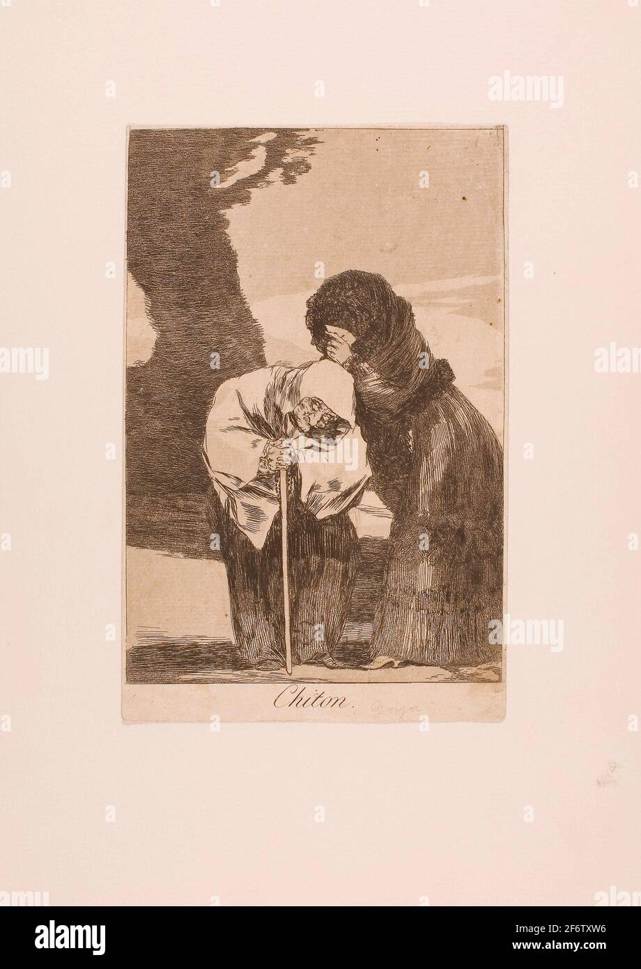 Autor: Francisco Jos de Goya y Lucientes. Hush, Platte 28 aus Los Caprichos - 1797/99 - Francisco Jos de Goya y Lucientes Spanisch, 1746-1828. Stockfoto