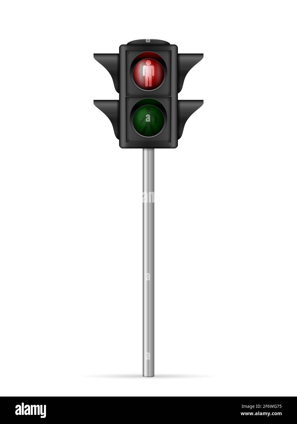 Ampel Fußgänger rote Ampel auf weißem Hintergrund. Vektorgrafik