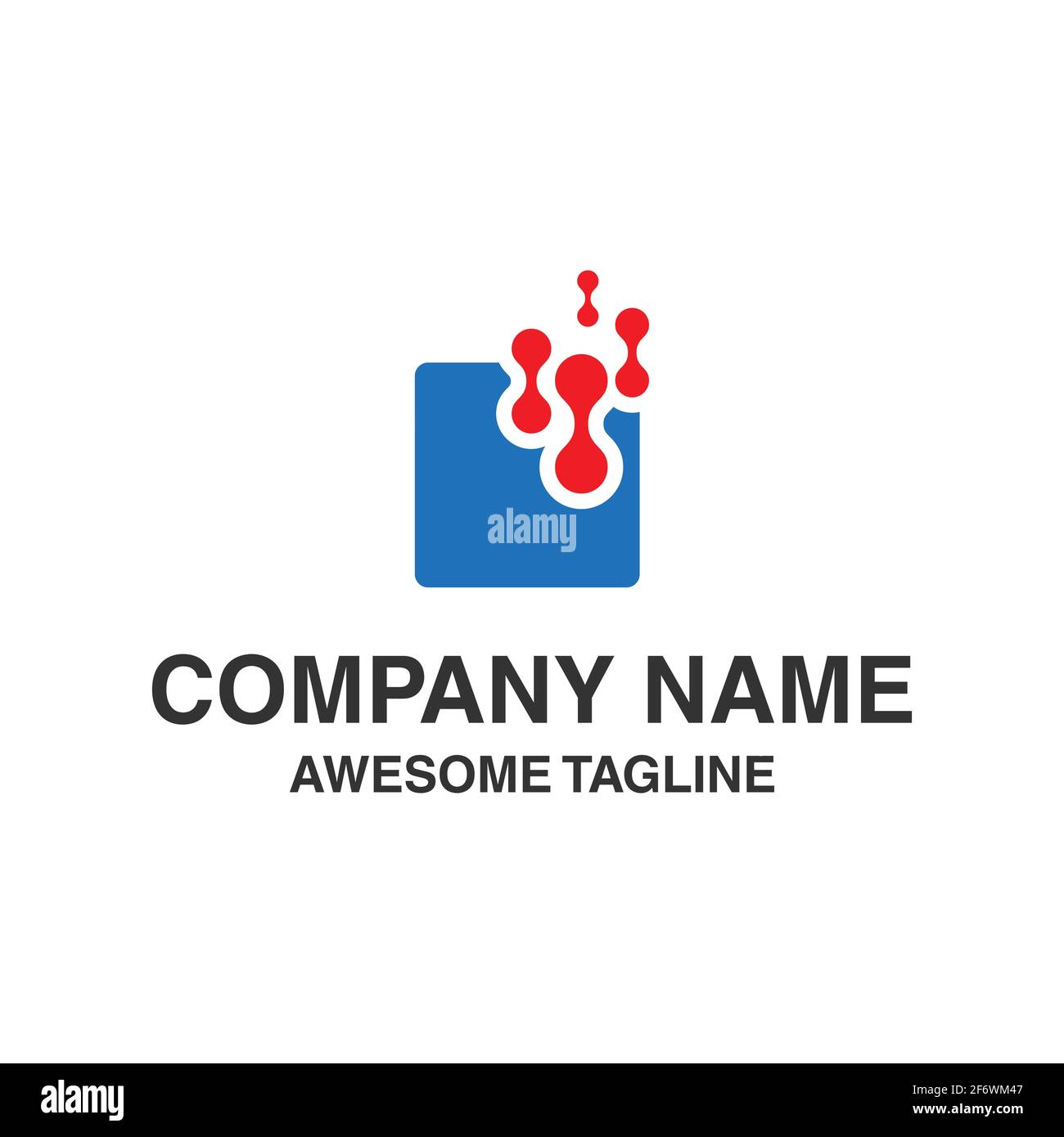 Abstraktes Quadrat mit Kreis-Technologie-Logo. Technologie-Symbol. Logo-Vorlage bereit für den Einsatz Stock Vektor