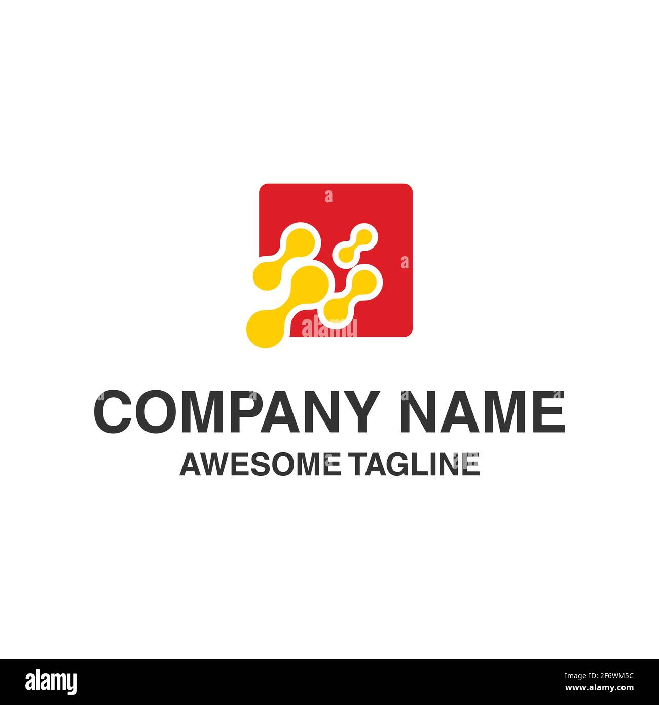 Abstraktes Quadrat mit Kreis-Technologie-Logo. Technologie-Symbol. Logo-Vorlage bereit für den Einsatz Stock Vektor