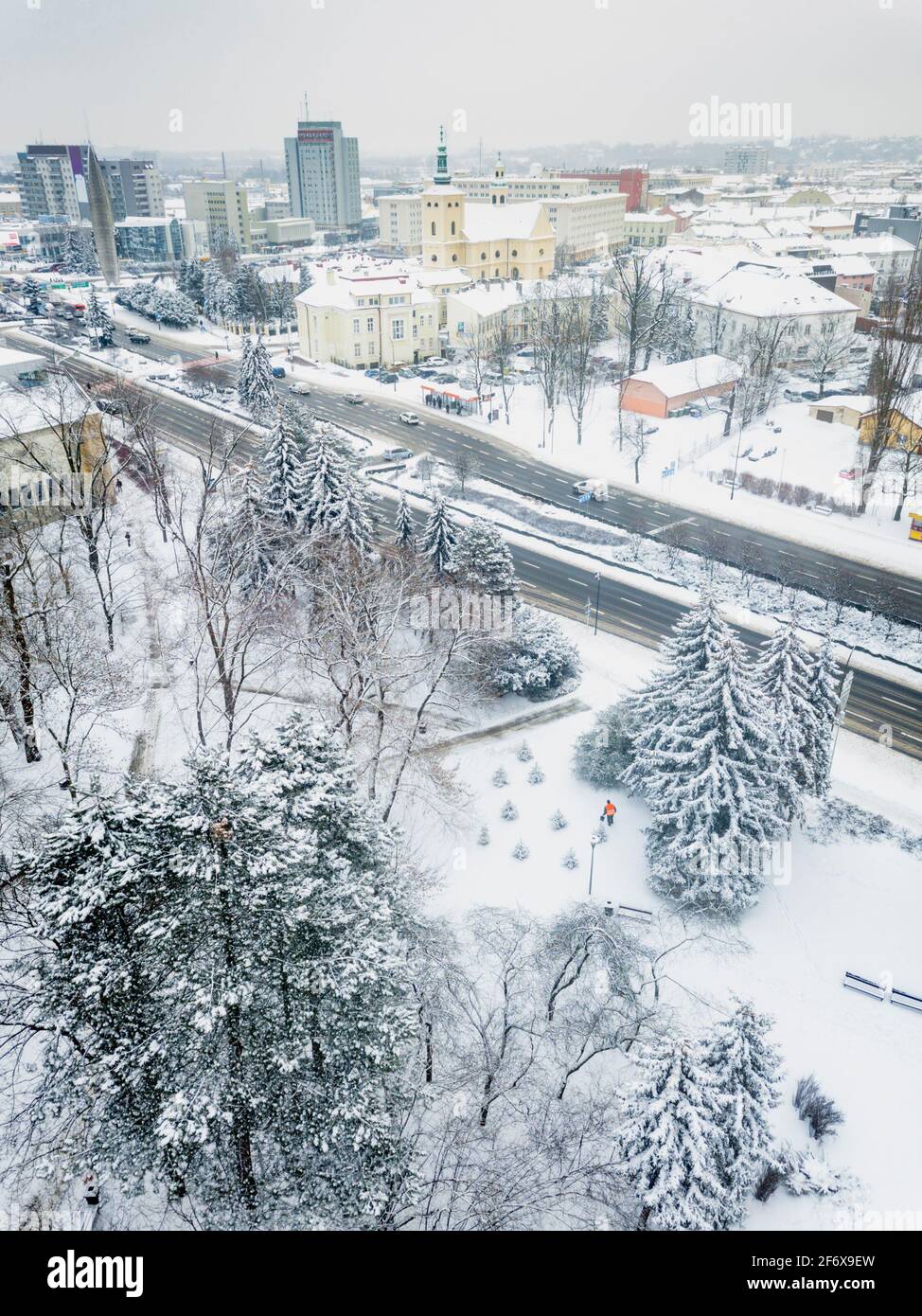 Parken Sie in Rzeszow. Rzeszow, Subkarpathia, Polen Stockfoto