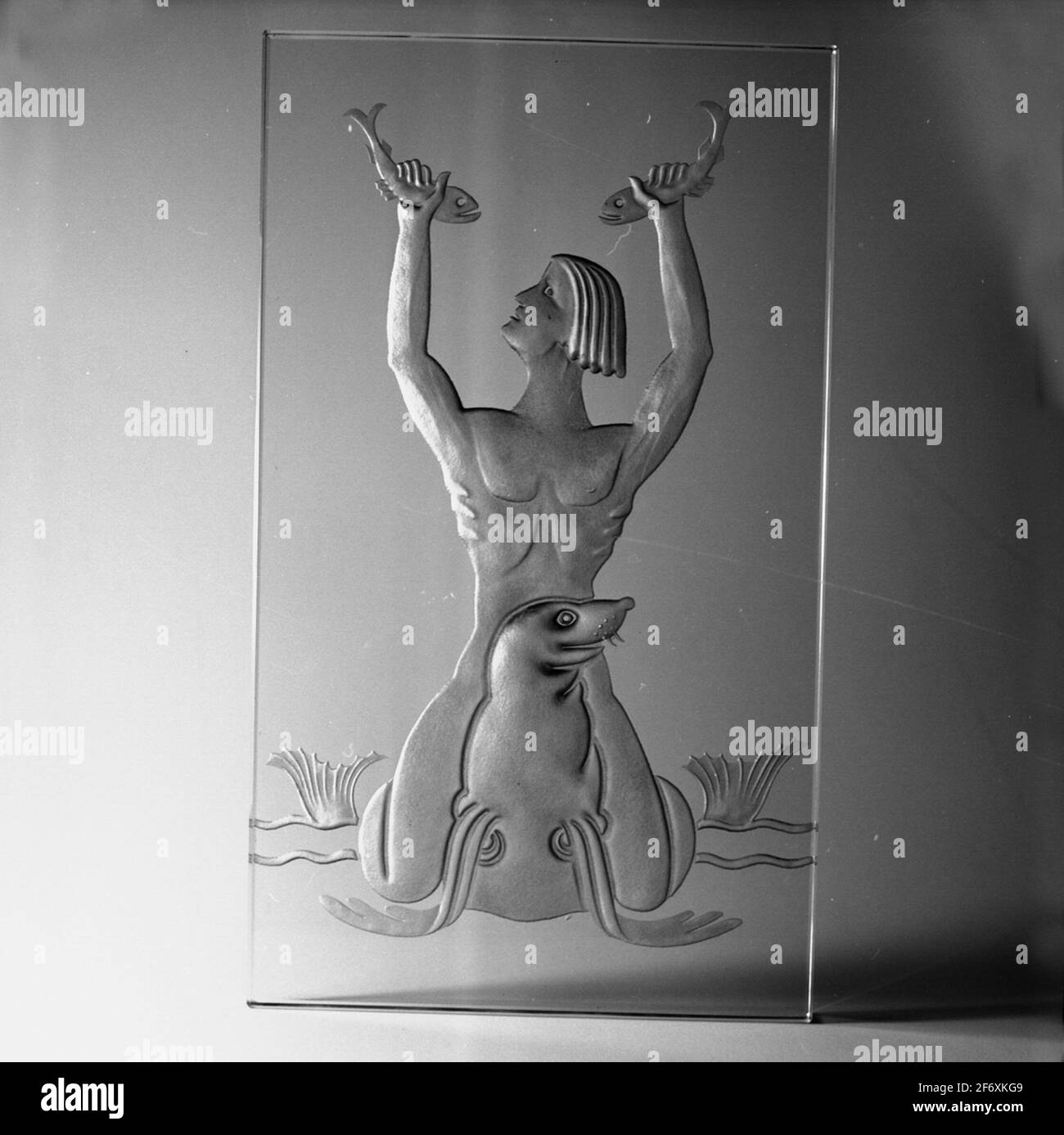 Ekipage sect.geätztes Glas für Wandleuchte.Sweden, Blekinge, Blekinge, Karlskrona, Karlskrona, Externe Kriegsgogs (abgebildet, Stadt) Stockfoto