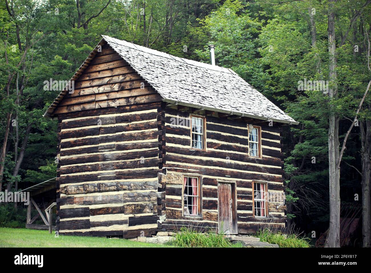 Bloody Knox Cabin in Curwensville, Clearfield County Pennsylvania, historisches Gebäude für Bürgerkriegswiderstand Stockfoto