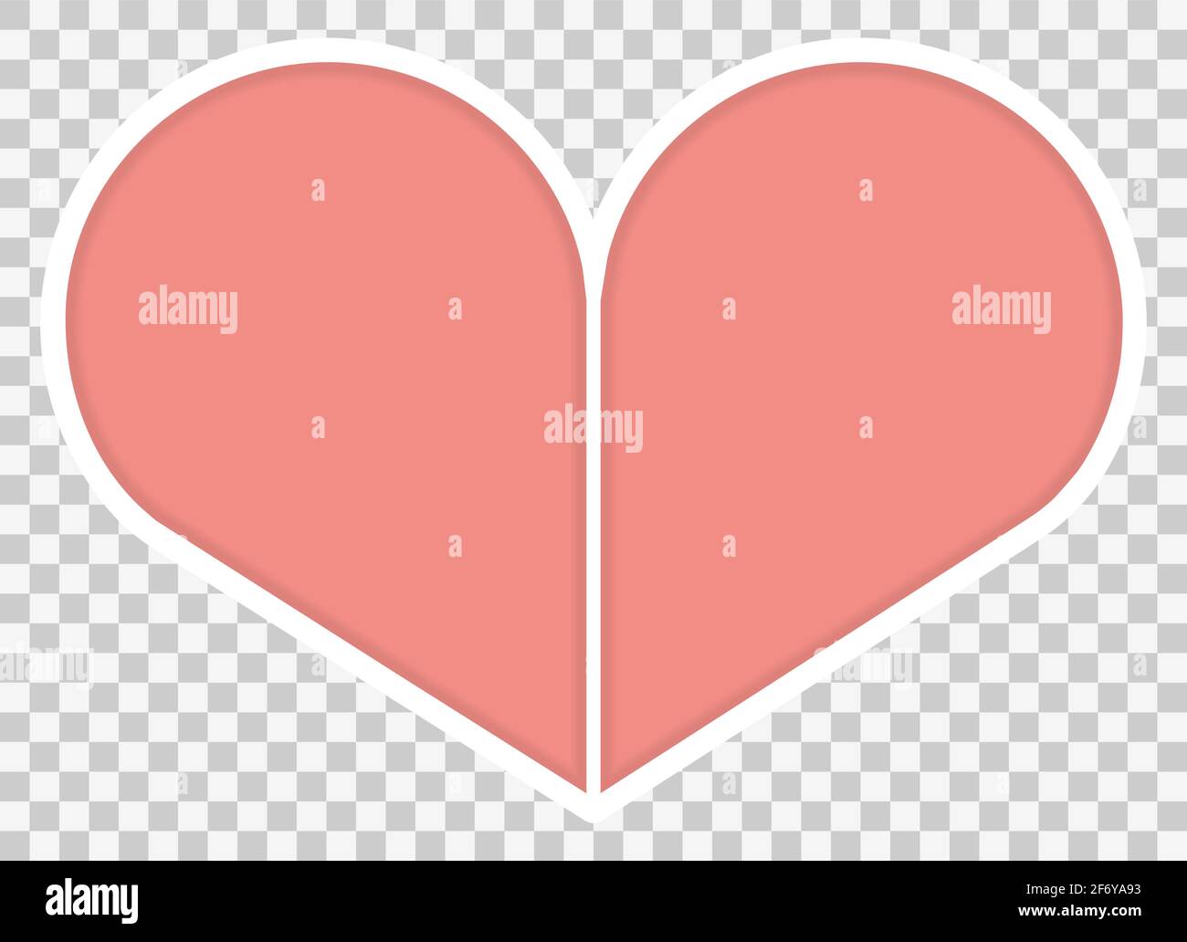 Herzförmiger Rahmen für den Valentinstag. Collage-Vorlage. Herzform aus 2 Teilen. Stock Vektor