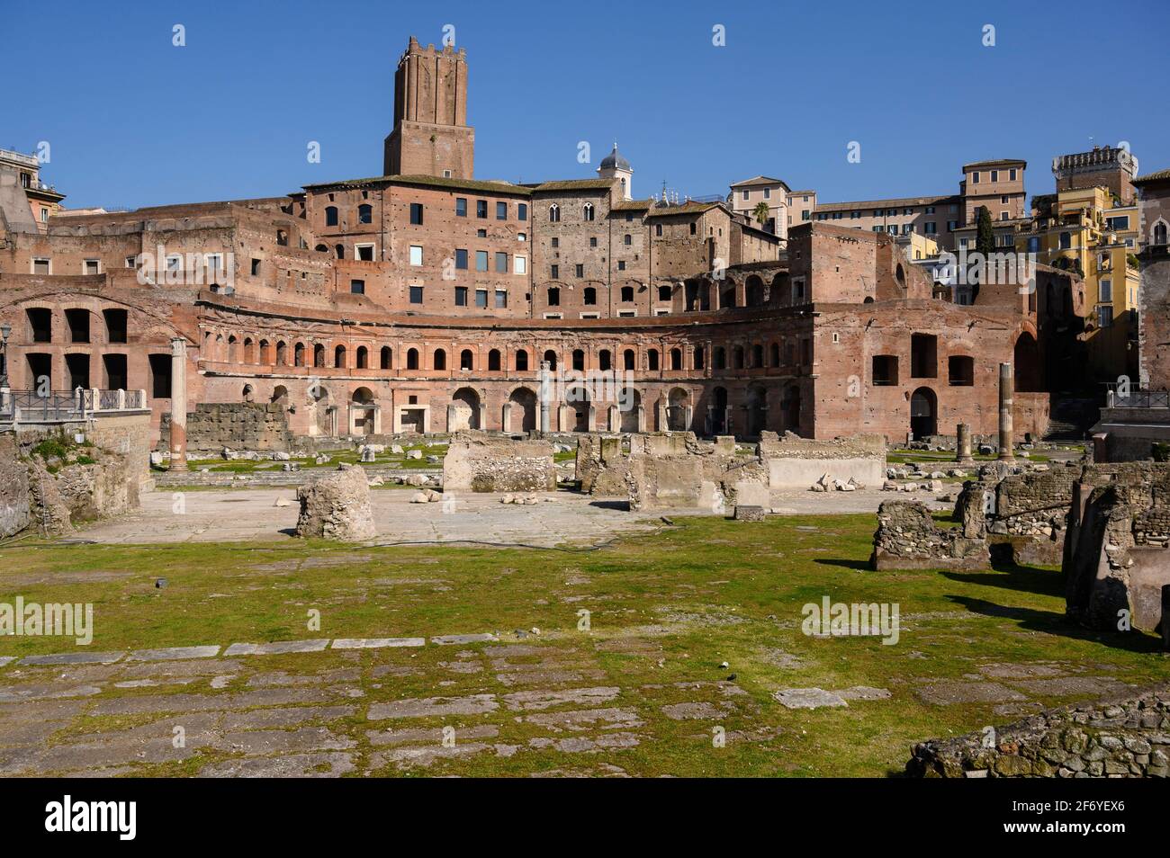 Rom. Italien. Trajans Märkte (Mercati di Traiano), Forum von Trajan (Foro di Traiano). Trajans Markt wurde 113 n. Chr. eingeweiht, und wahrscheinlich BU Stockfoto