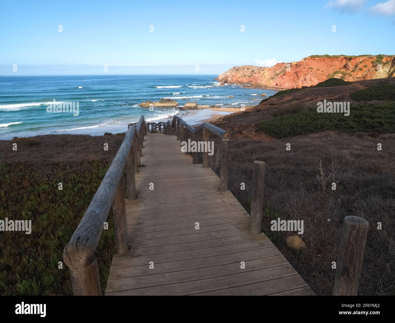 Schöne Carrakarteira an der Alentejo-Küste Portugals Stockfoto