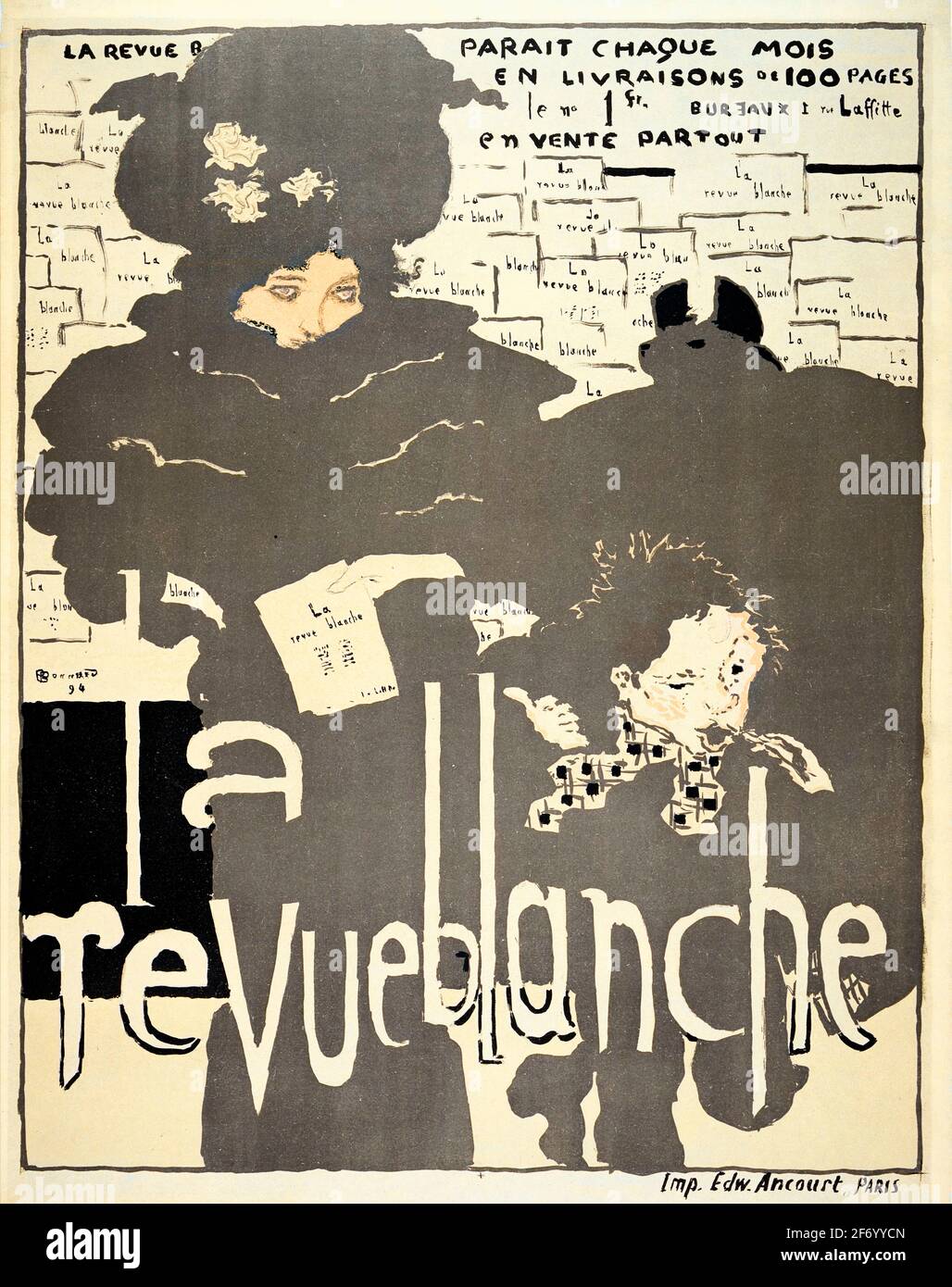 Plakat zur La Revue Blanche des französischen Künstlers Pierre Bonnard (1867-1947), Lithographie auf Papier, 1894 Stockfoto