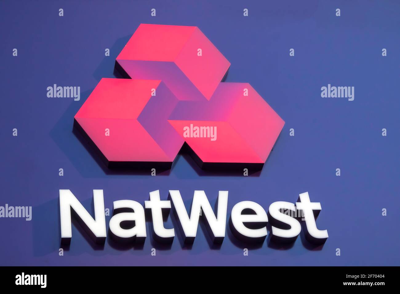 Birmingham, West Midlands, Großbritannien; April/12/2019; NatWest Bank Niederlassung in Birmingham, Großbritannien Stockfoto