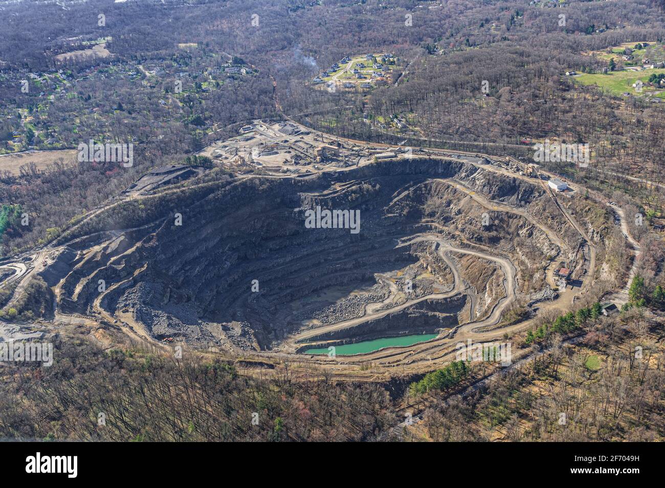 Luftaufnahme des Kiesbruchs, Pennsylvania, USA Stockfoto