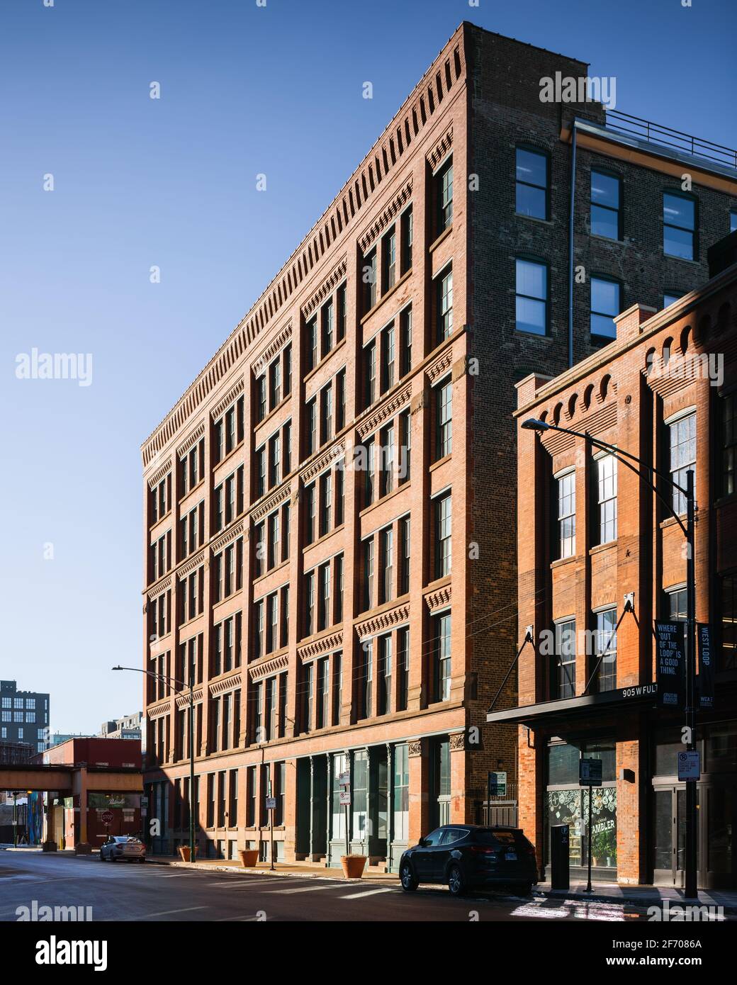 Lagergebäude im West Loop Stockfoto Lagergebäude im West Loop Stockfoto