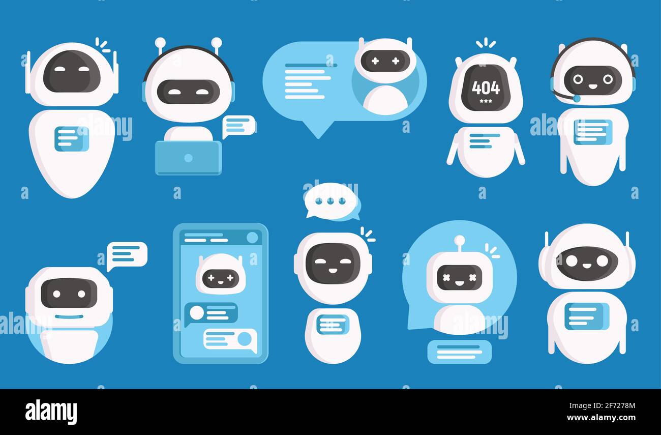 Chatbots oder ai Chat Bots, künstliche Intelligenz Stock Vektor