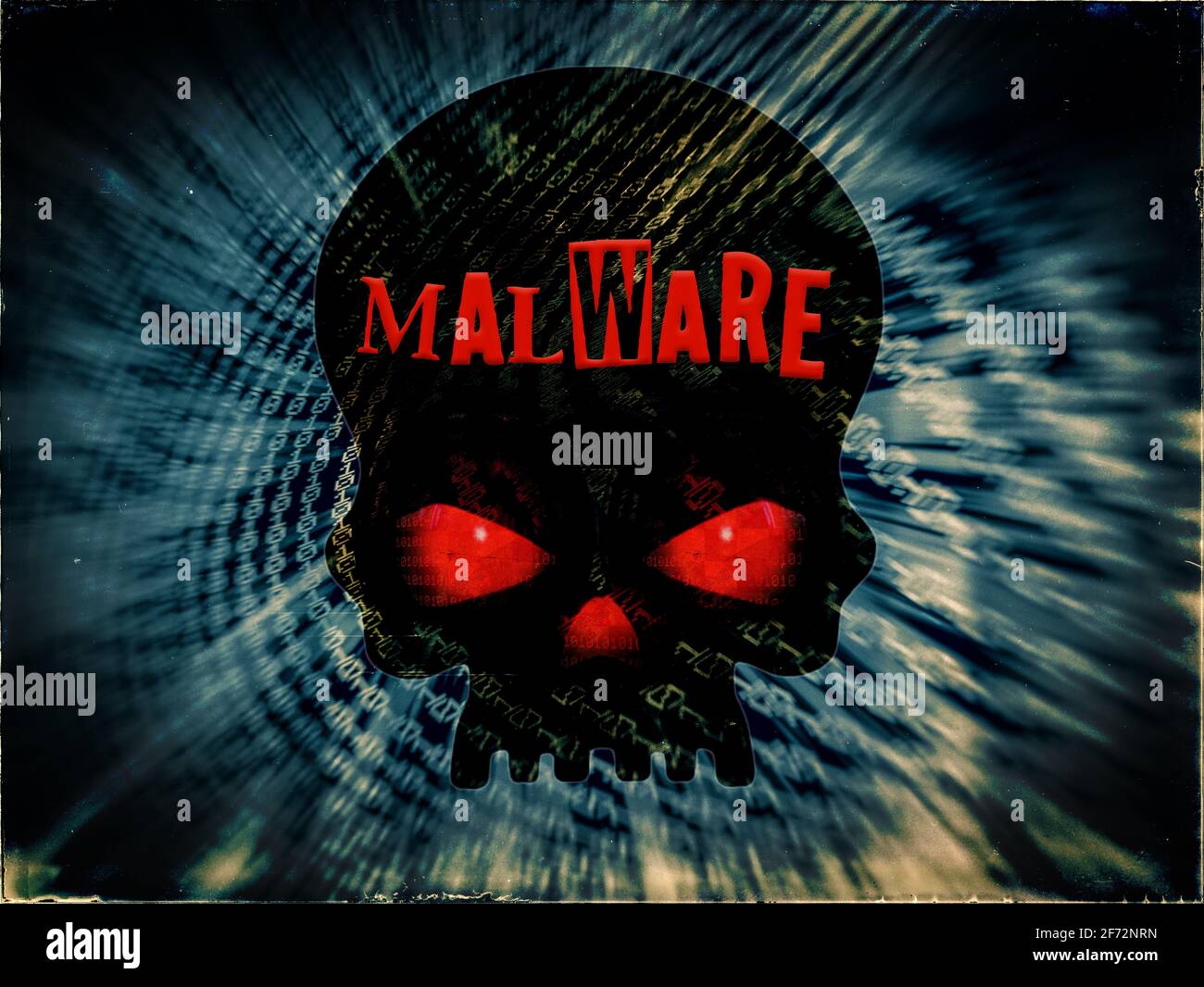 Malware, Computervirus, Trojanisches Pferd, Computerwurm, Ransomware, Spyware, Adware, Rogue-Sicherheitssoftware, Wiper, Scareware, Schädliche Software Stockfoto