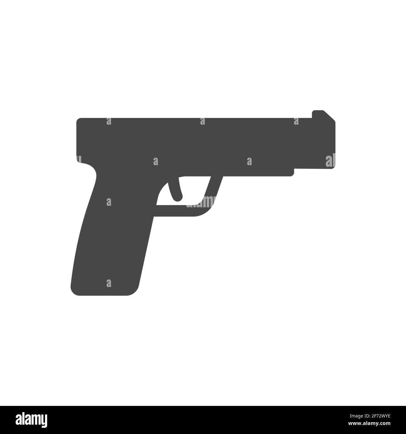 Vektorsymbol für Pistole schwarz. Pistolensymbol oder Revolversymbol. Stock Vektor