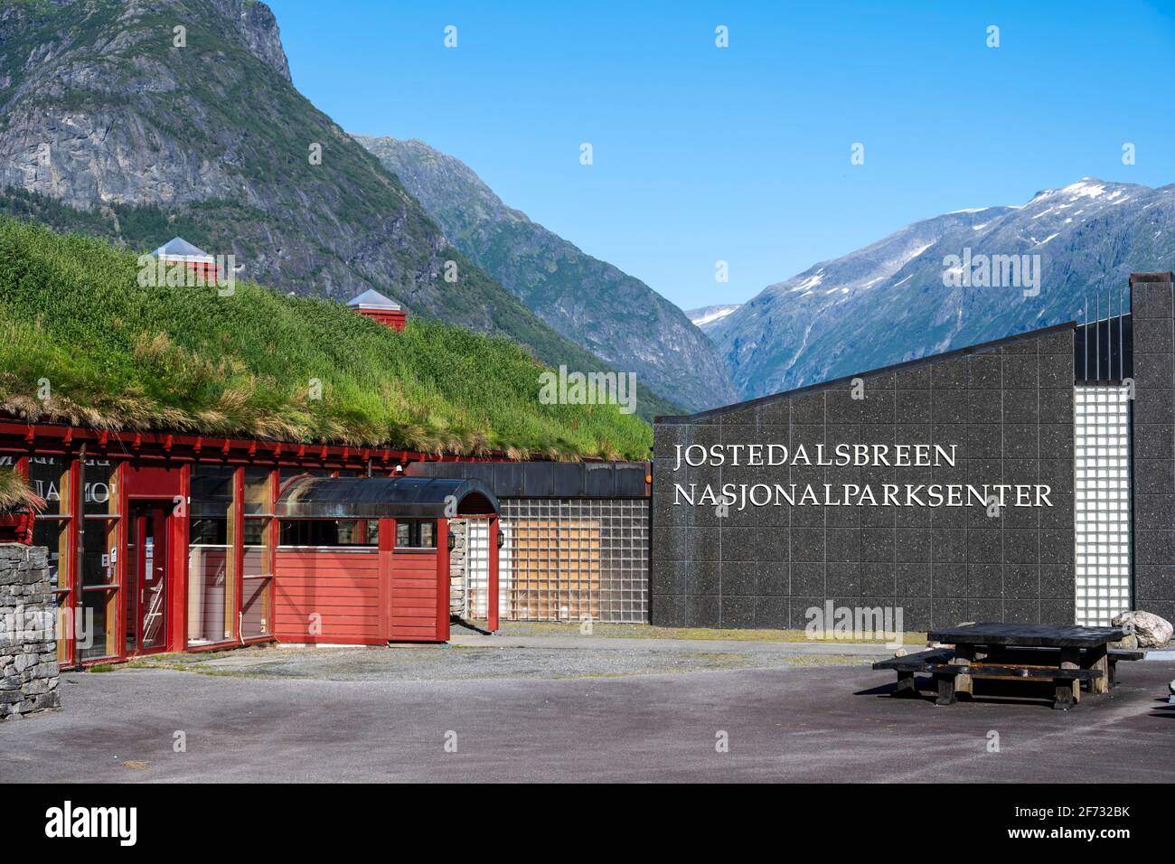Jostedalsbreen National Park Centre, Back Mountains, Sandvik, Oppstryn, Norwegen Stockfoto