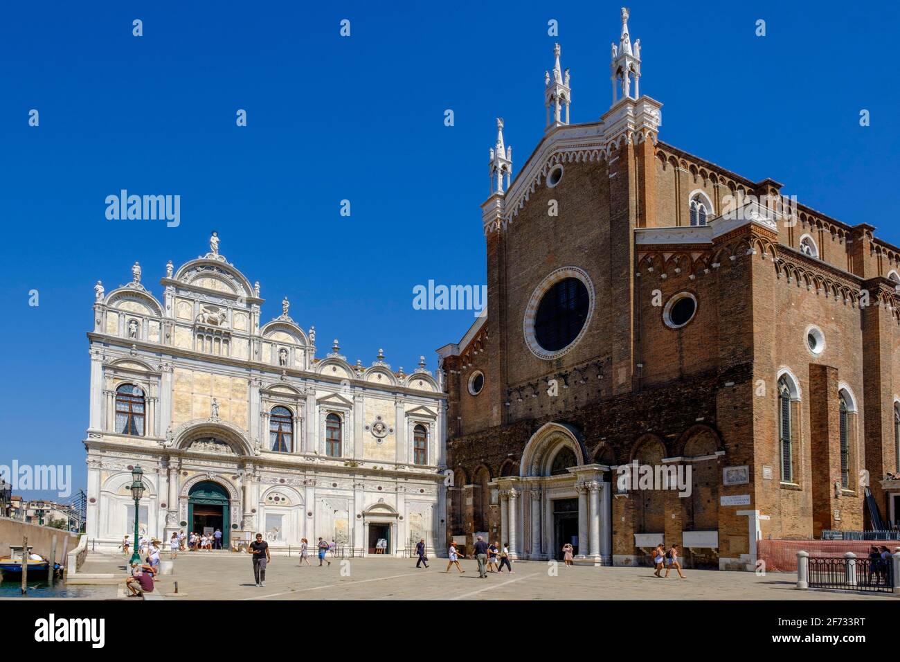 Kirche Santi Giovanni e Paolo und Scuola Grande di San Marco, Campo Santi Giovanni e Paolo, Castello, Venedig, Venetien, Italien Stockfoto