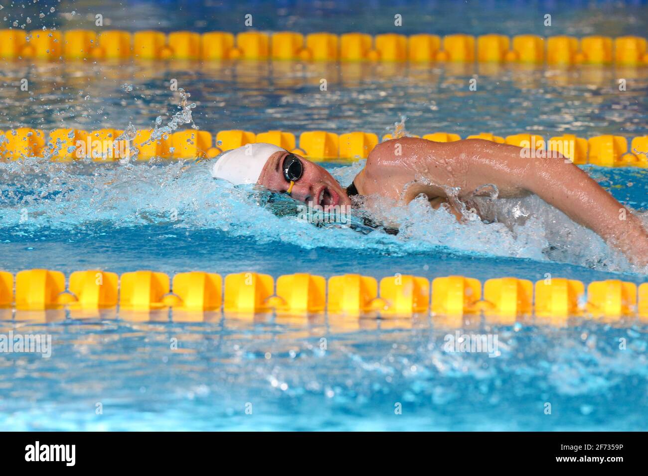 Der belgische Valentine Dumont, aufgenommen am zweiten Tag der Schwimmveranstaltung „Open Belgian Qualification Meet“, Sonntag, 04. April 2021 in Antwerpen. Fällig Stockfoto