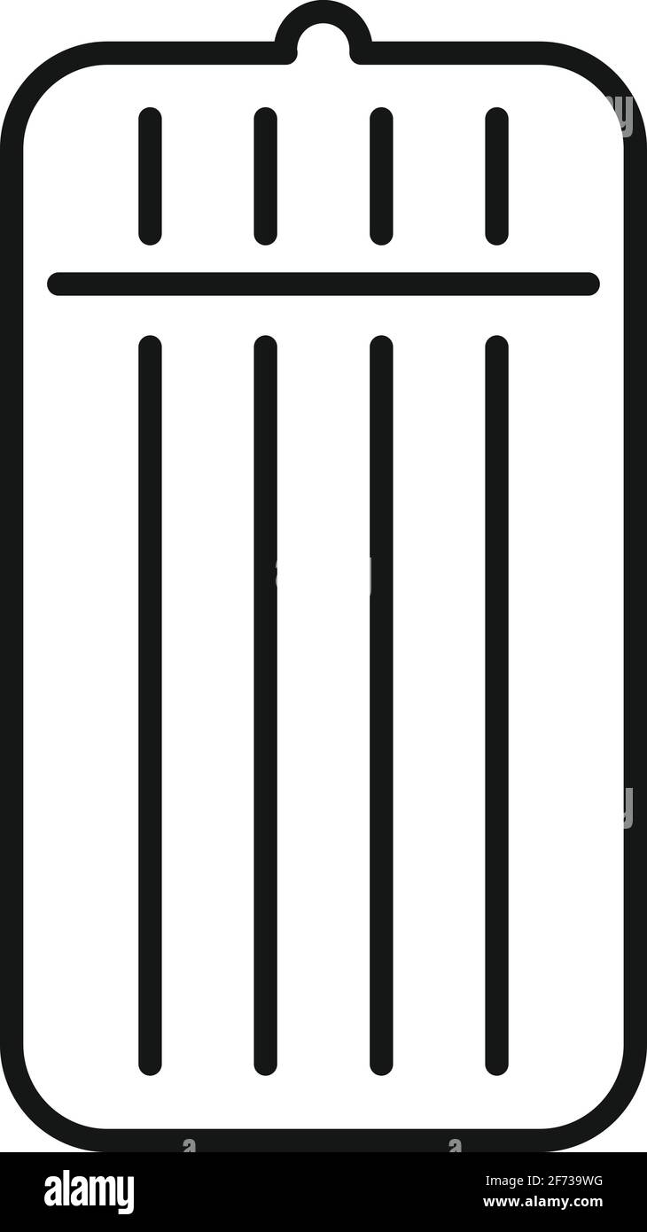 Aufblasbares Matratzensymbol, Outline-Stil Stock Vektor