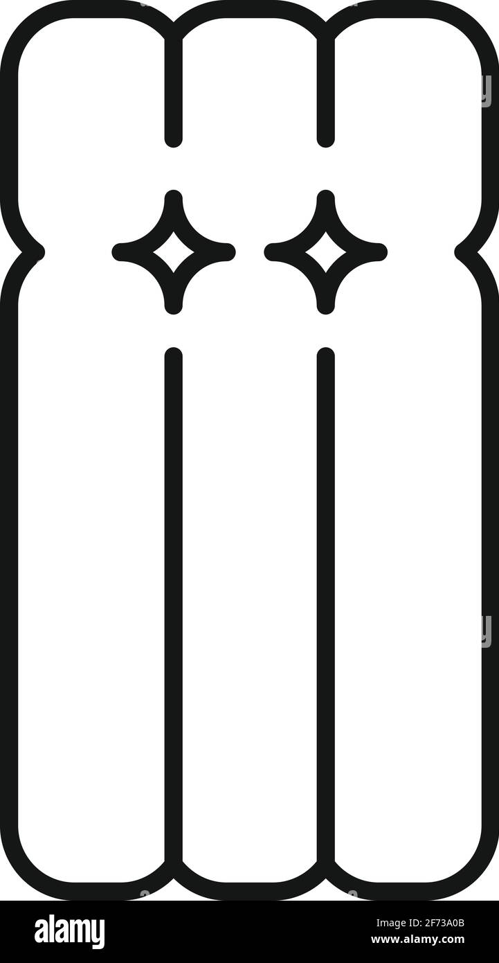 Aufblasbare Matratze Symbol am Strand, umreiß Stil Stock Vektor