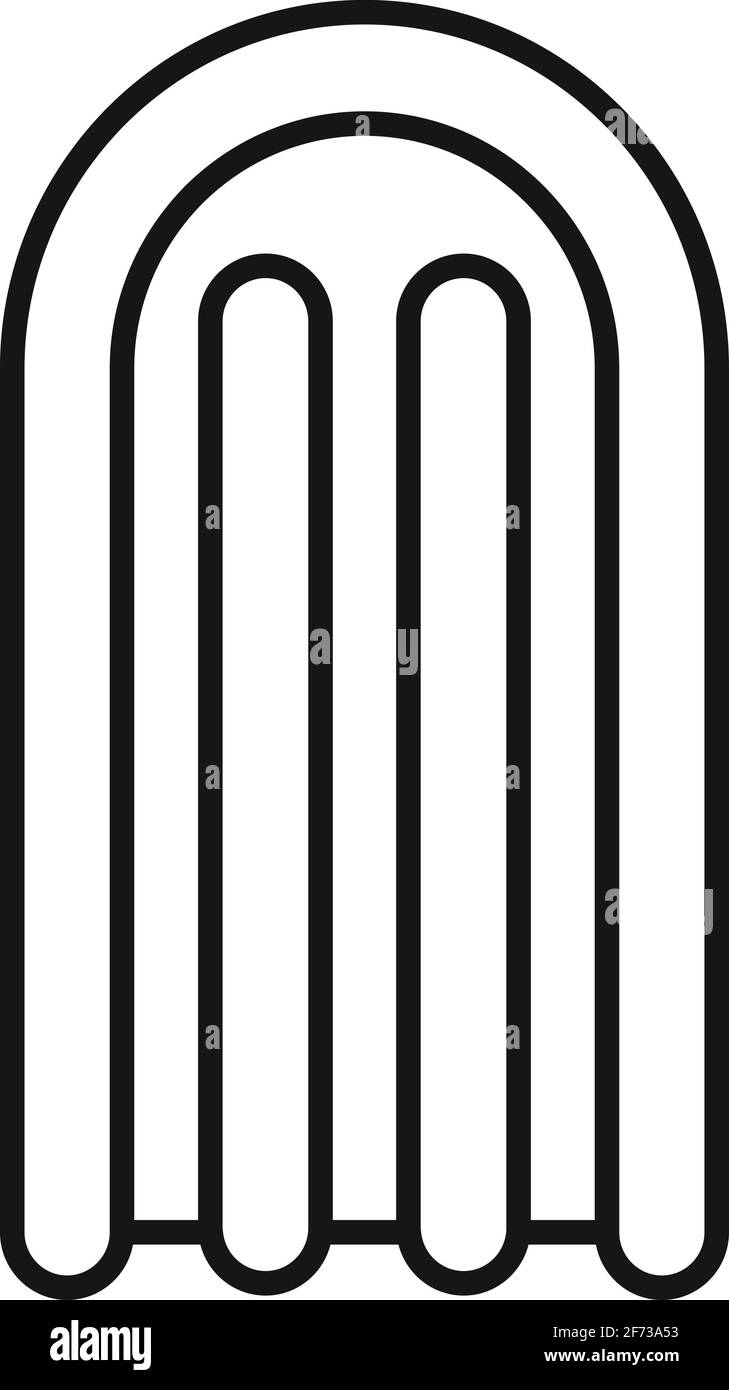 Aufblasbare Matratze mit Schwimmer, Symbol für Umrisse Stock Vektor