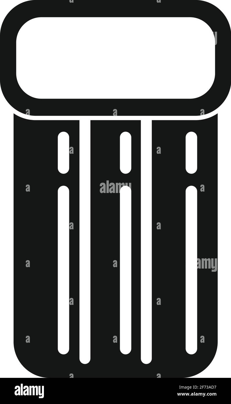 Aufblasbare Matratze am Strand Ikone, einfacher Stil Stock Vektor