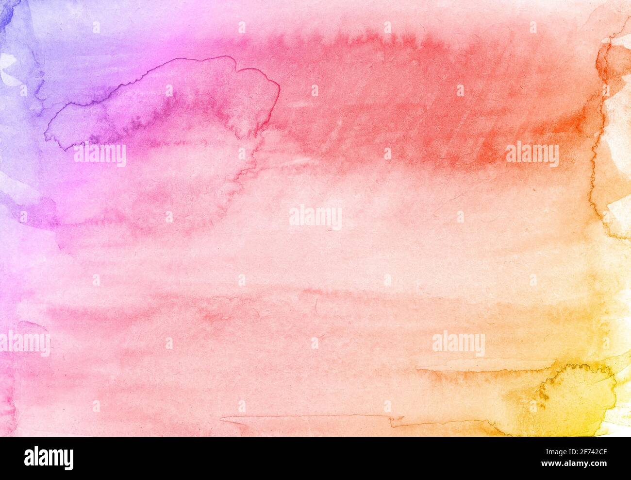 Farbenfroher Aquarell-Hintergrund mit abstraktem Sonnenuntergang oder Ostersonnenaufgangshimmel Mit geschwollenen Farben spritzen Wolken in hell gemalten Farben Stockfoto