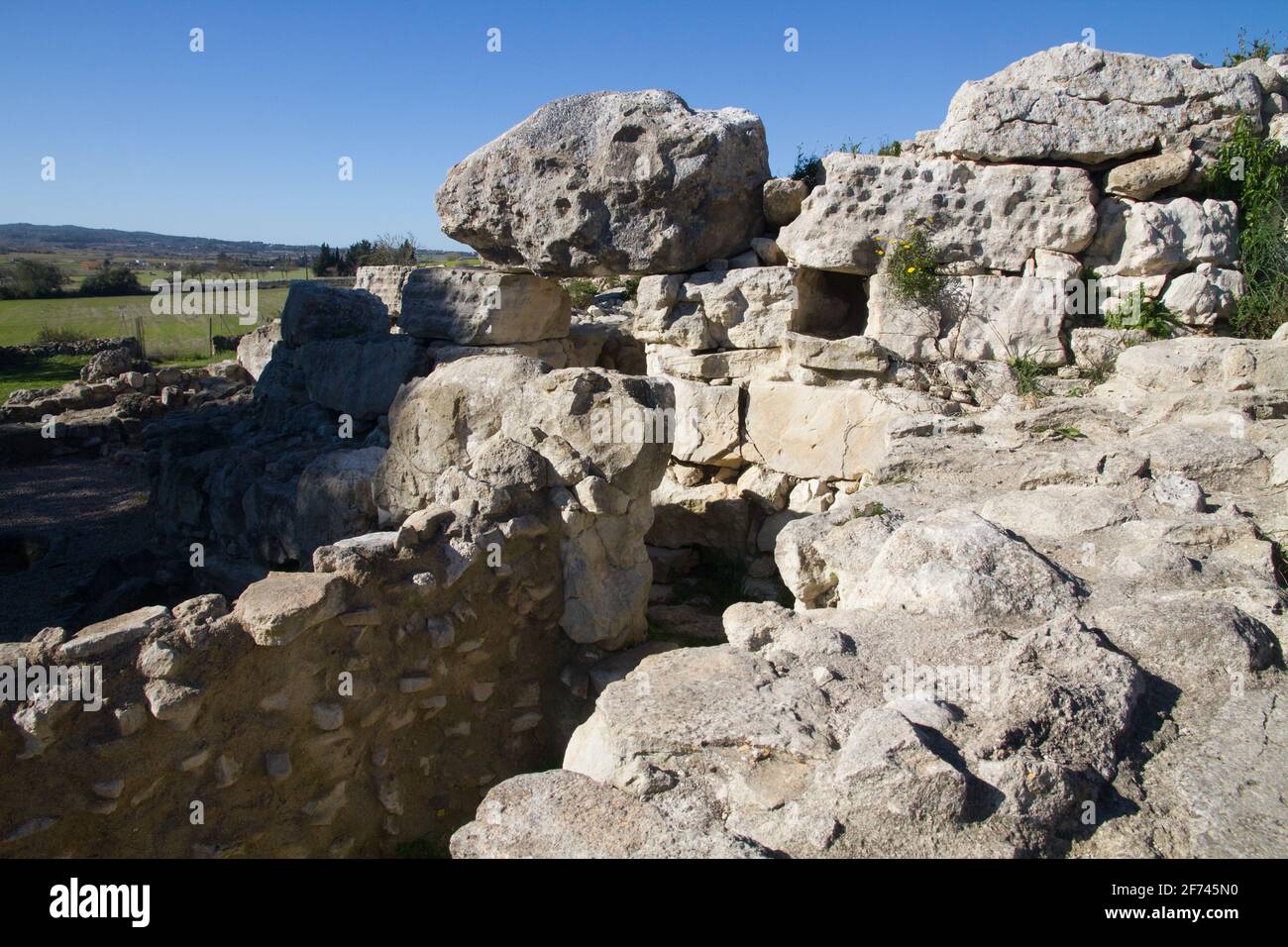 Archäologische Stätte Mallorca, prähistorische Ära, Montuiri, Spanien Talayots Steine Bronzezeit Stockfoto