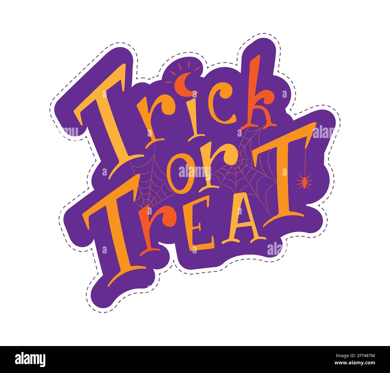 Helle halloween-Schriftzug Trick or Treat Stock Vektor