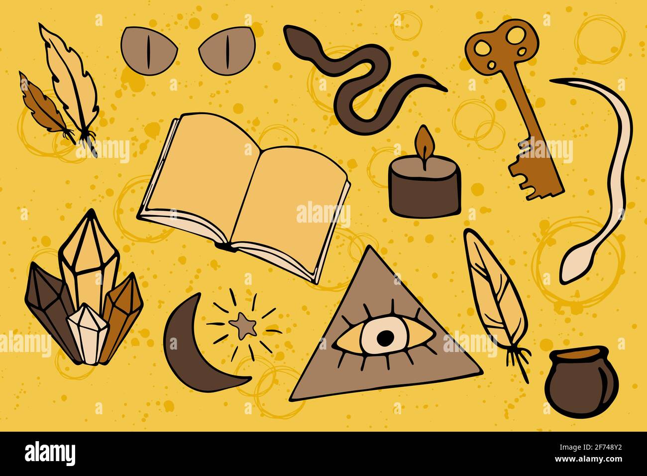 Alchemie-Vektor-Sticker-Set Stock Vektor