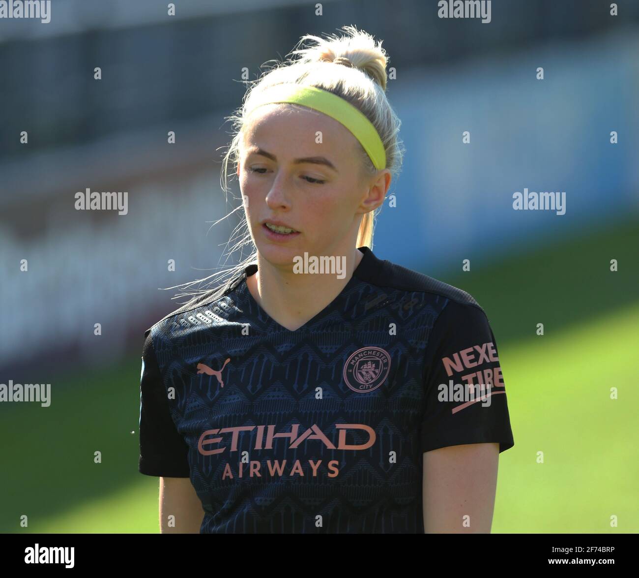 Barnett, Großbritannien. April 2021. EDGWARE, ENGLAND - 04. APRIL: Chloe Kelly vom Manchester City WFC während der Barclays FA Women's Super League zwischen Tottenham Hotspur und Manchester City am 04. April 2021 im Hive Stadium, Barnett UK Credit: Action Foto Sport/Alamy Live News Stockfoto