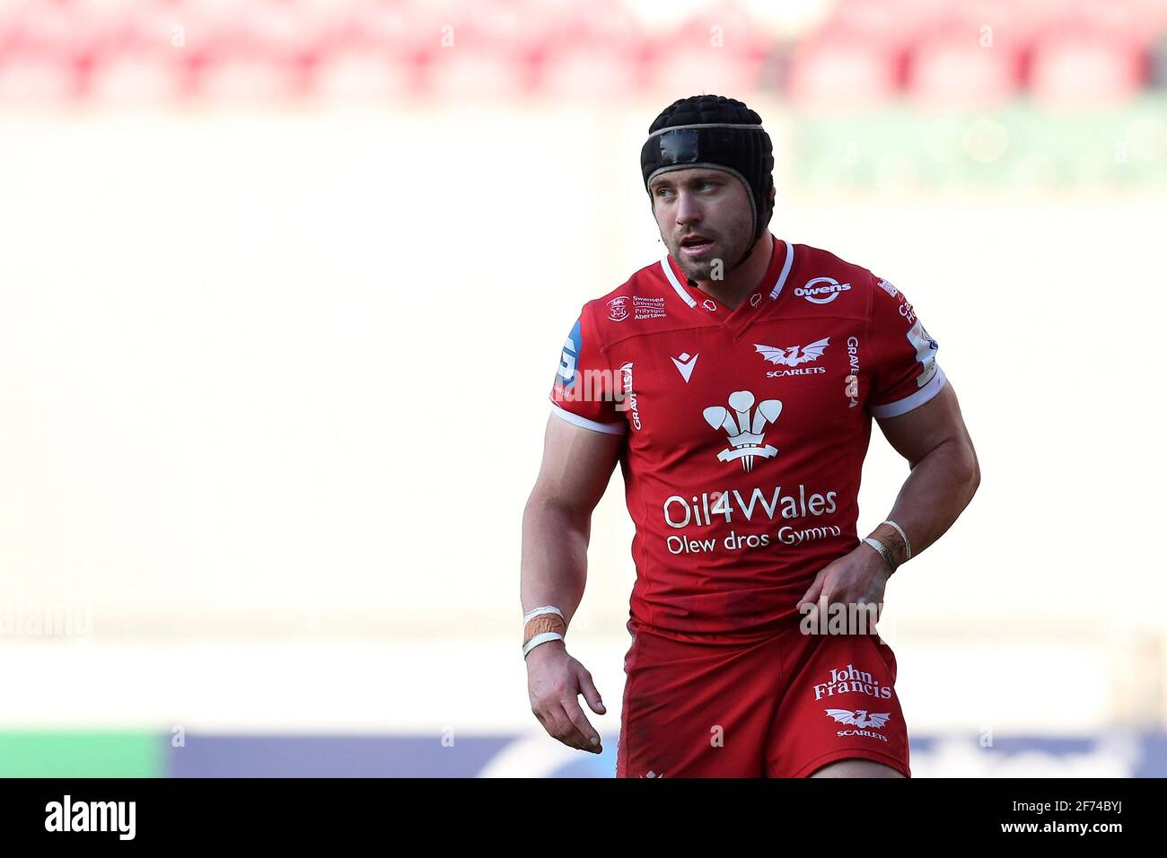 Llanelli Grossbritannien April 21 Leigh Halfpenny Of Scarlets Sieht Gut Aus European Rugby Champions Cup Runde Von 16 Spiel Scarlets V Sale Sharks Im Parc Y Scarlets Stadium In Llanelli South Wales