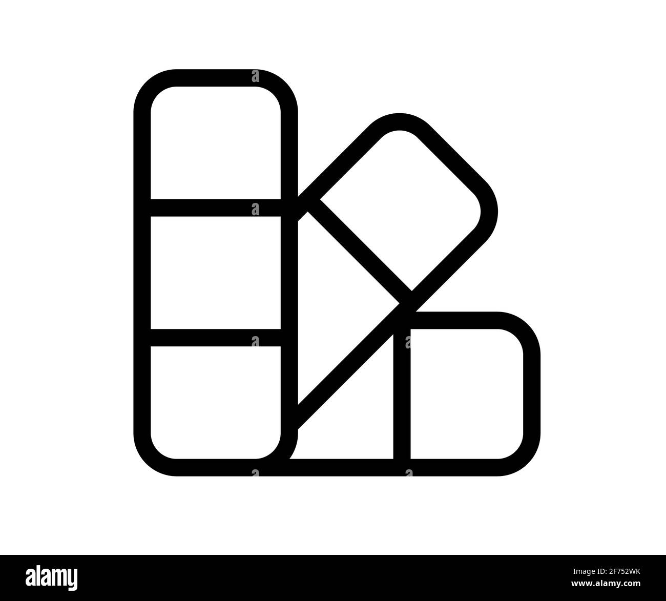 Farbpalette einzelne isolierte Symbol mit Kontur Stil Vektor Färbung Abbildung Stockfoto