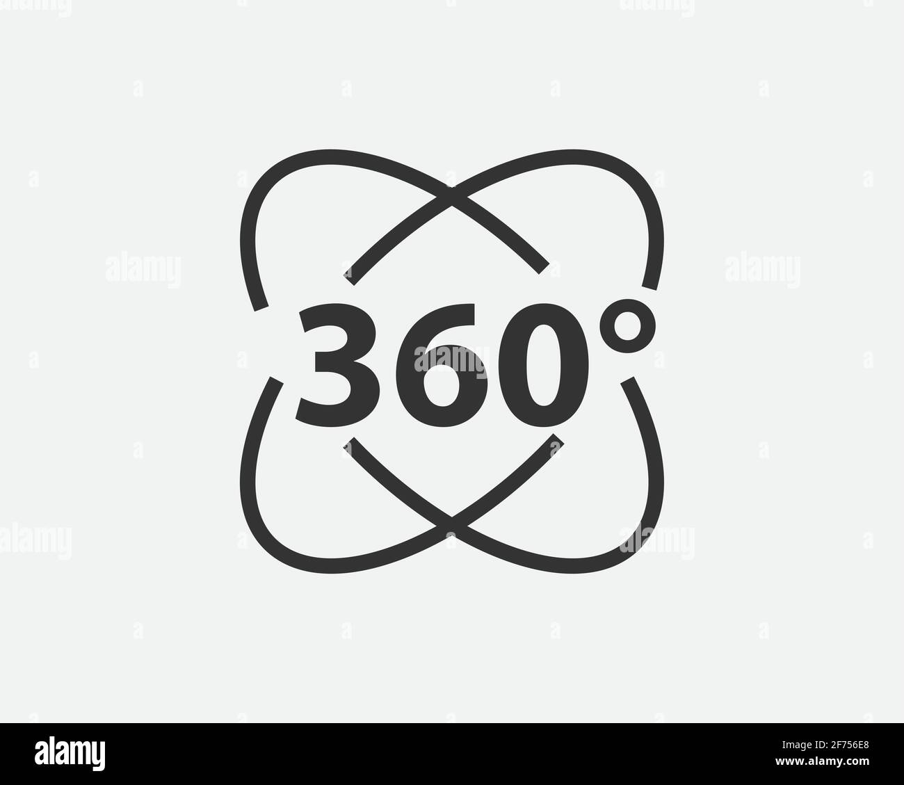 Vektorsymbol für 360-Grad-Ansicht. Zeichen und Symbol für Websites, Webdesign, mobile App. Stock Vektor