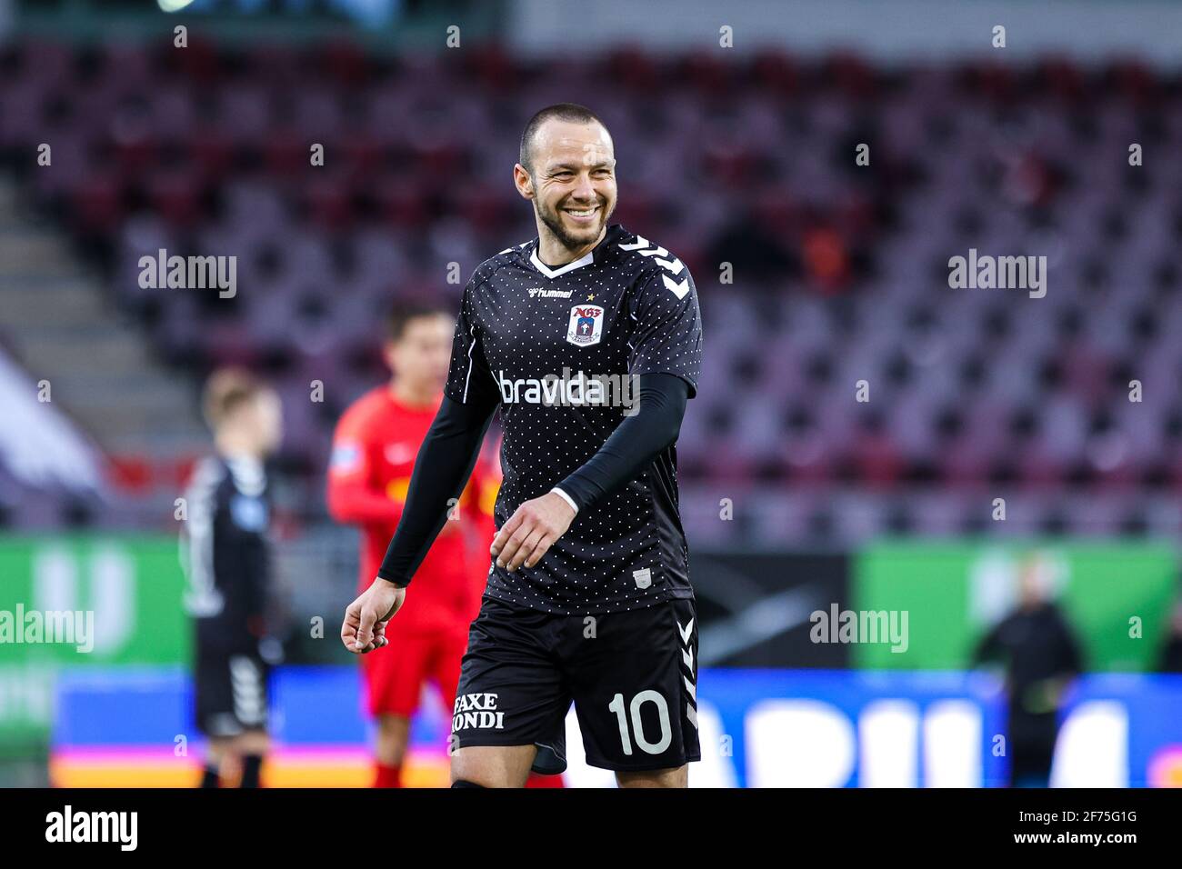 Farum, Dänemark. April 2021. FC Nordsjællands () Set i 3F Superliga-kampen mellem FC Nordsjælland Og X i rechts zum Dream Park d. XX.XX.2021. Kredit: Gonzales Foto/Alamy Live Nachrichten Stockfoto