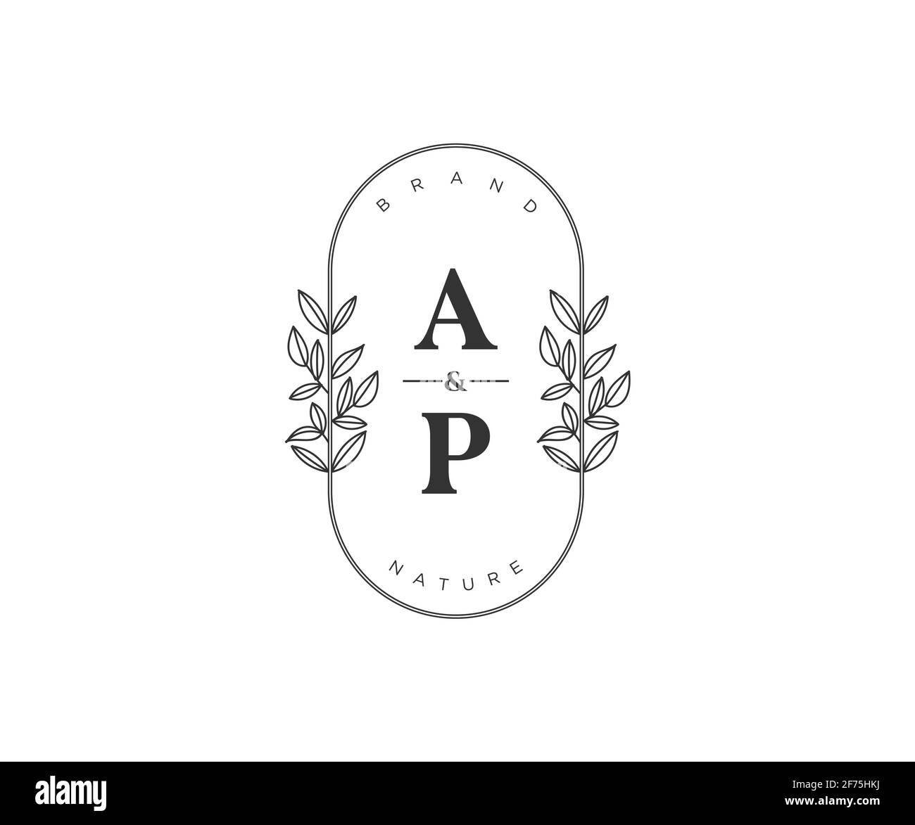 AP Buchstaben schöne floral feminin editierbar vorgefertigten Monoline Logo geeignet für Spa Salon Haut Haar Schönheit Boutique und Kosmetik Unternehmen. Stock Vektor