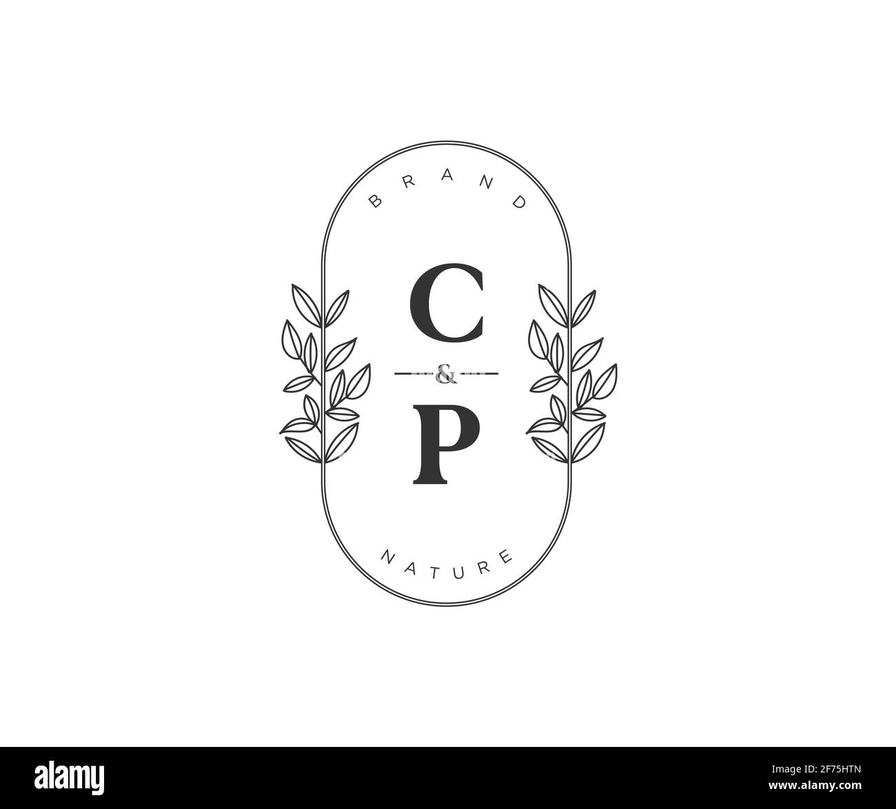 CP Buchstaben schöne floral feminin editierbar vorgefertigten Monoline Logo geeignet für Spa Salon Haut Haar Schönheit Boutique und Kosmetik Unternehmen. Stock Vektor